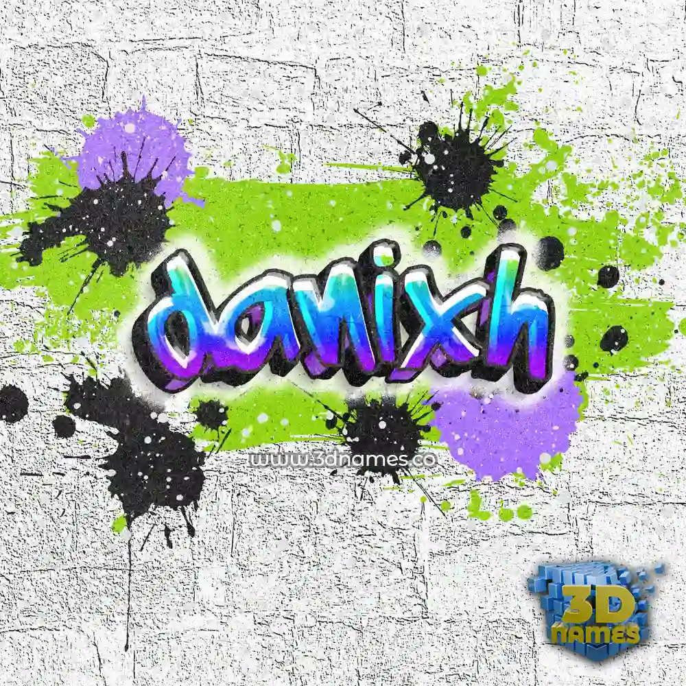 danixh in Graffiti Grunge style - 3D name wallpaper