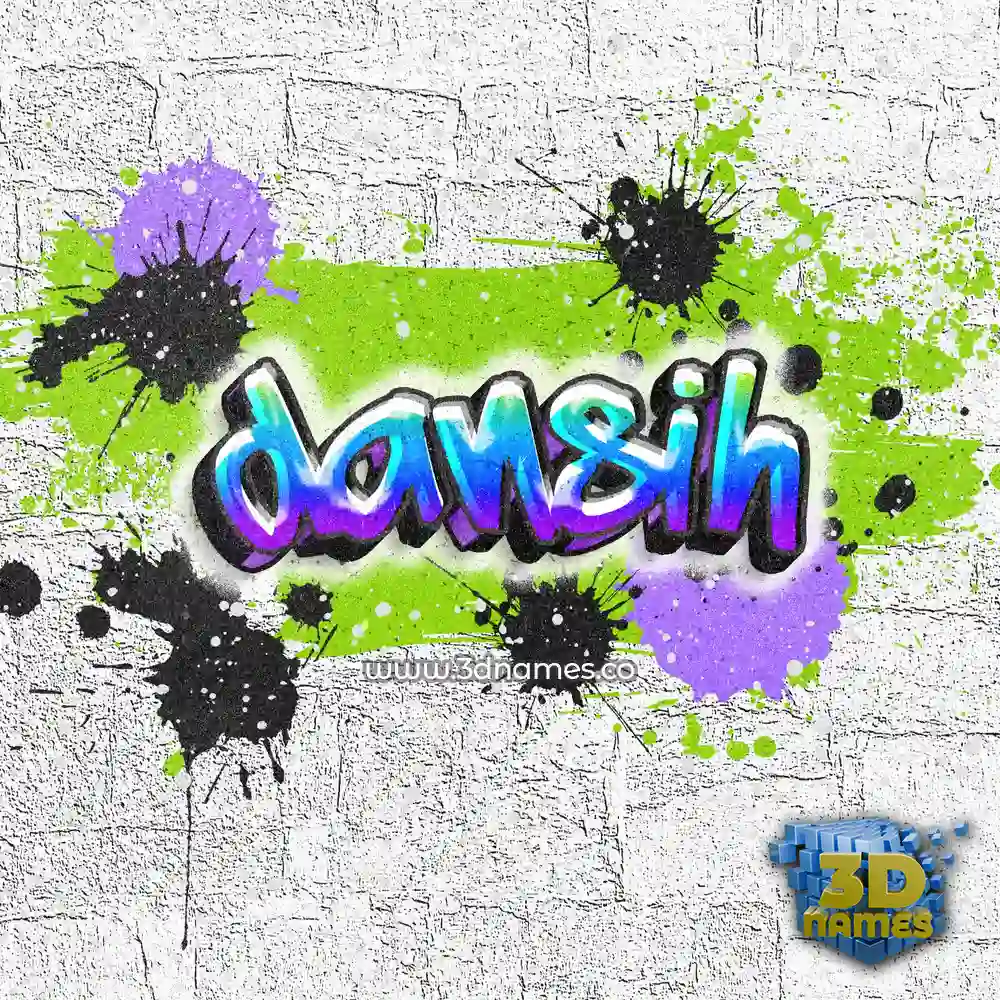 dansih in Graffiti Grunge style - 3D name wallpaper
