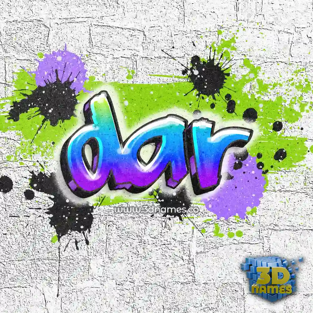 dar in Graffiti Grunge style - 3D name wallpaper