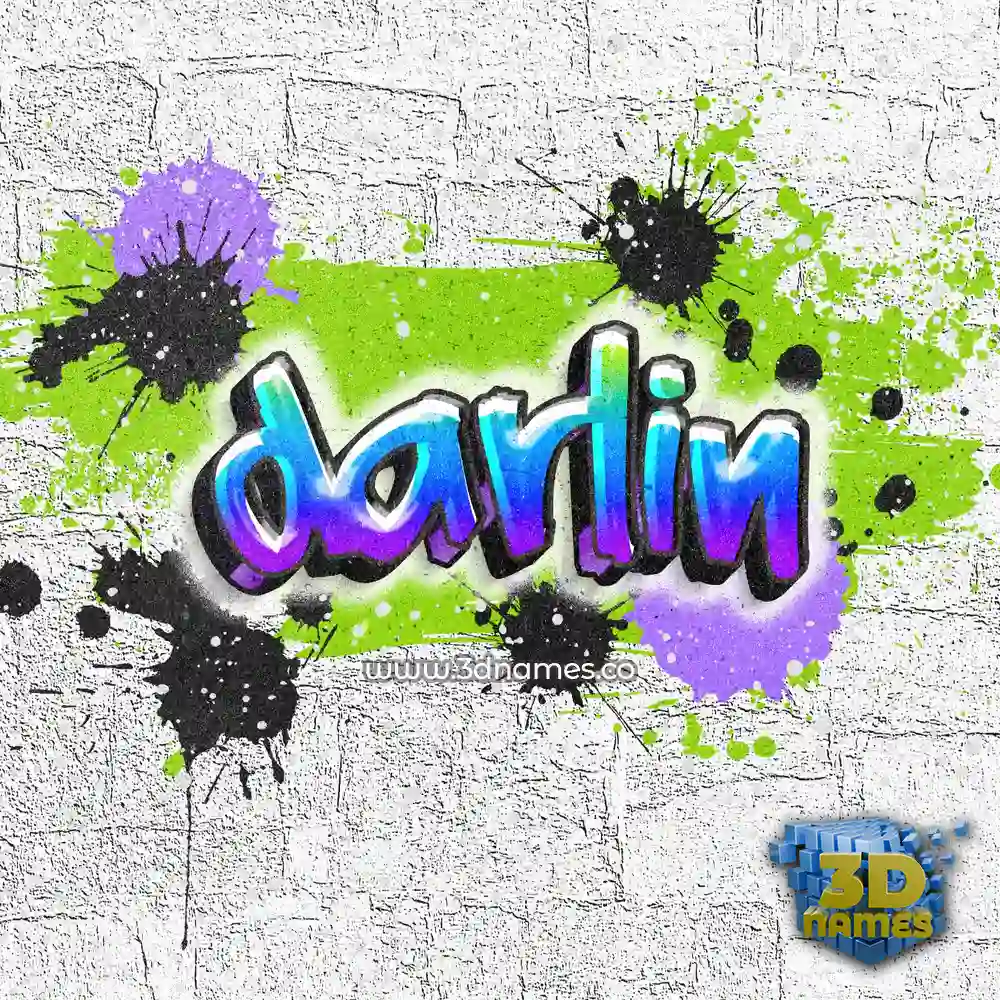 darlin in Graffiti Grunge style - 3D name wallpaper