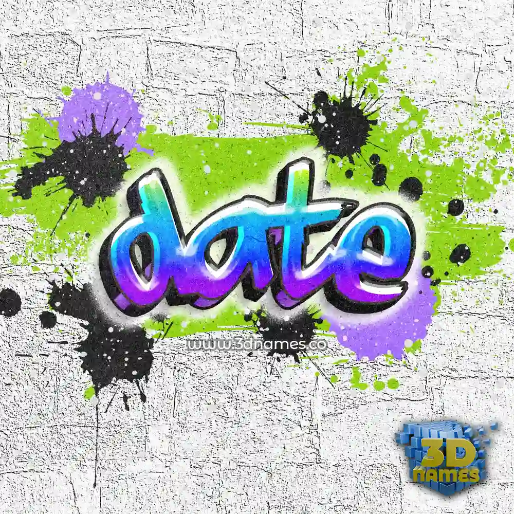date in Graffiti Grunge style - 3D name wallpaper