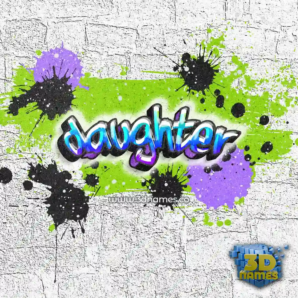 daughter in Graffiti Grunge style - 3D name wallpaper