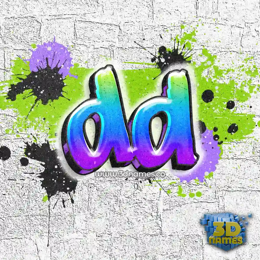 dd in Graffiti Grunge style - 3D name wallpaper