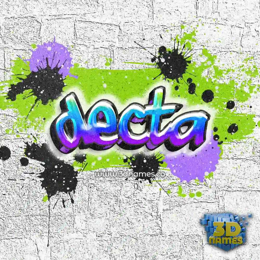 decta in Graffiti Grunge style - 3D name wallpaper