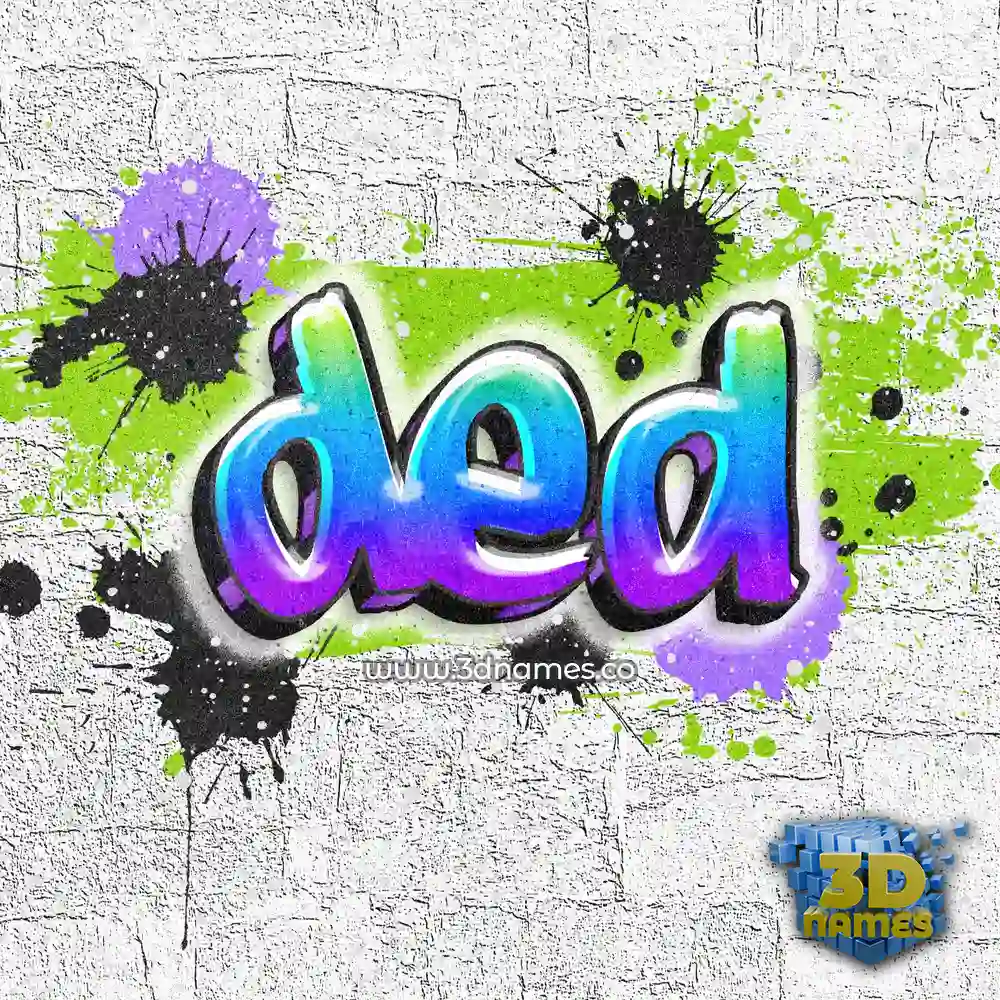 ded in Graffiti Grunge style - 3D name wallpaper