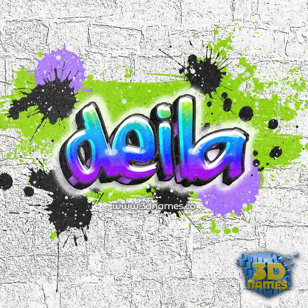 deila in Graffiti Grunge style - 3D name wallpaper