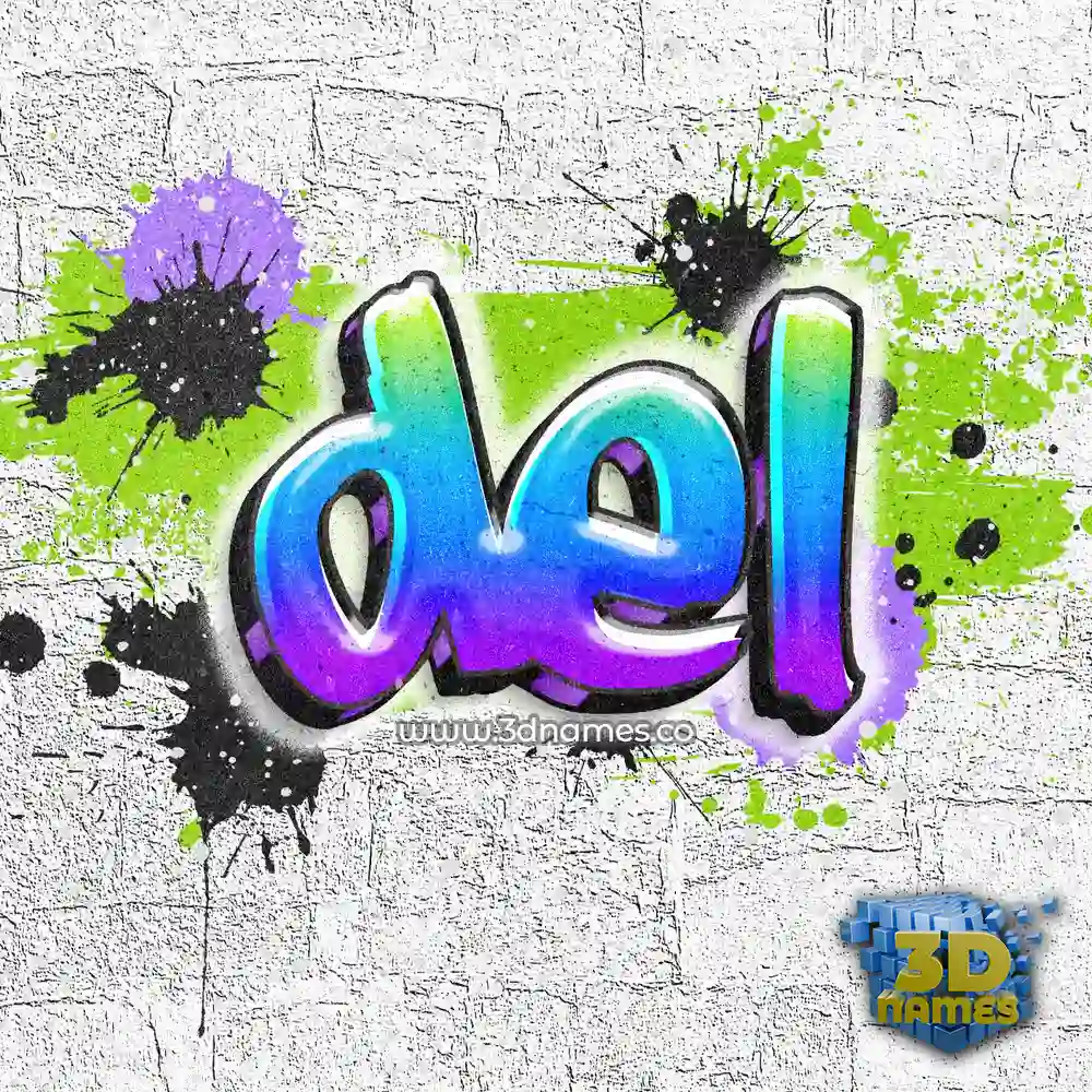 del in Graffiti Grunge style - 3D name wallpaper