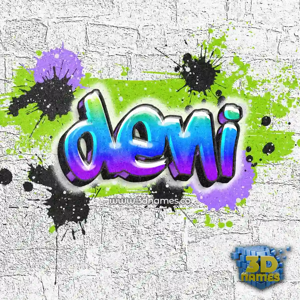 deni in Graffiti Grunge style - 3D name wallpaper