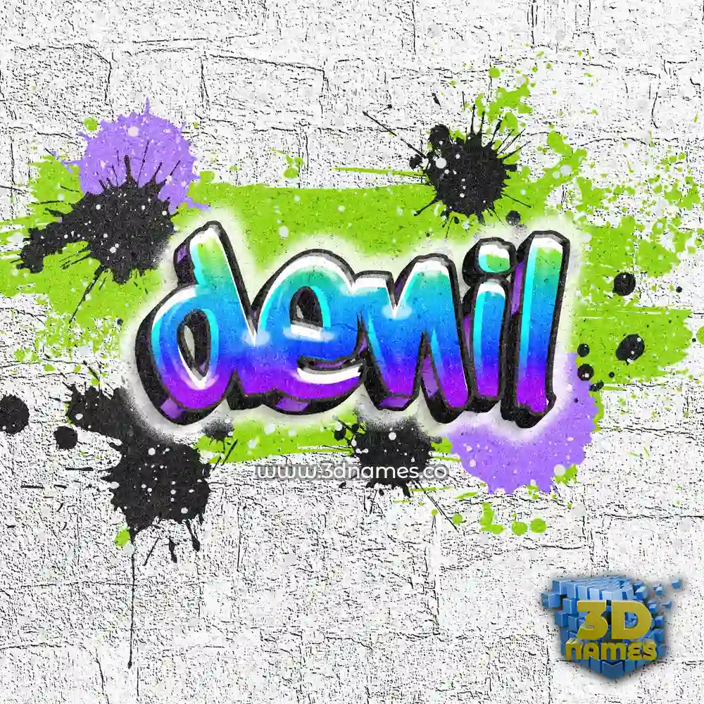 denil in Graffiti Grunge style - 3D name wallpaper
