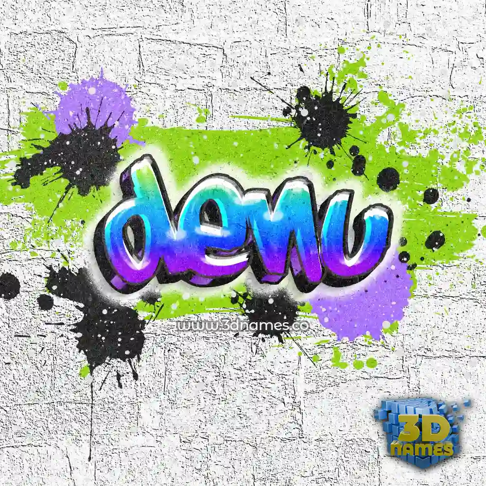 denu in Graffiti Grunge style - 3D name wallpaper