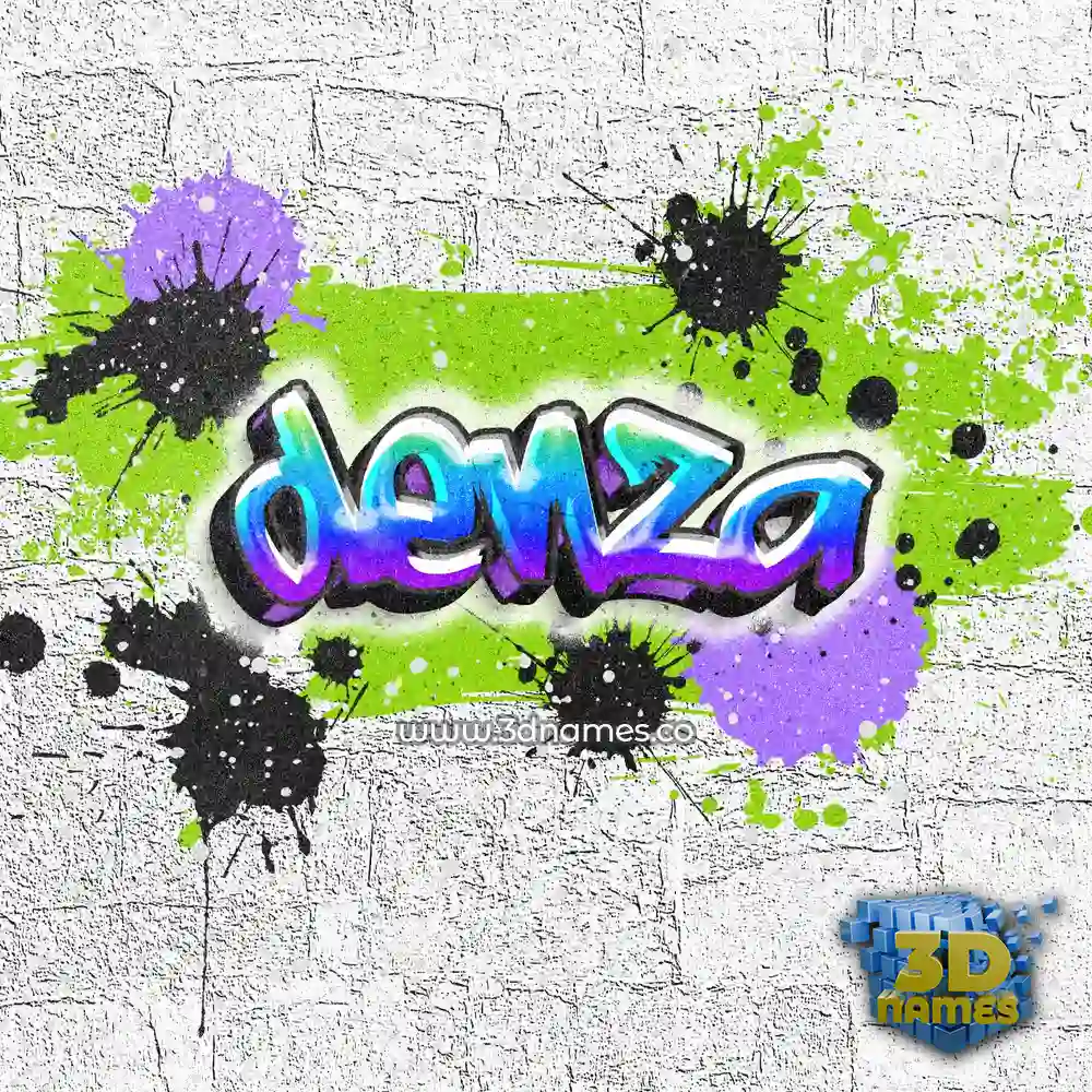 denza in Graffiti Grunge style - 3D name wallpaper