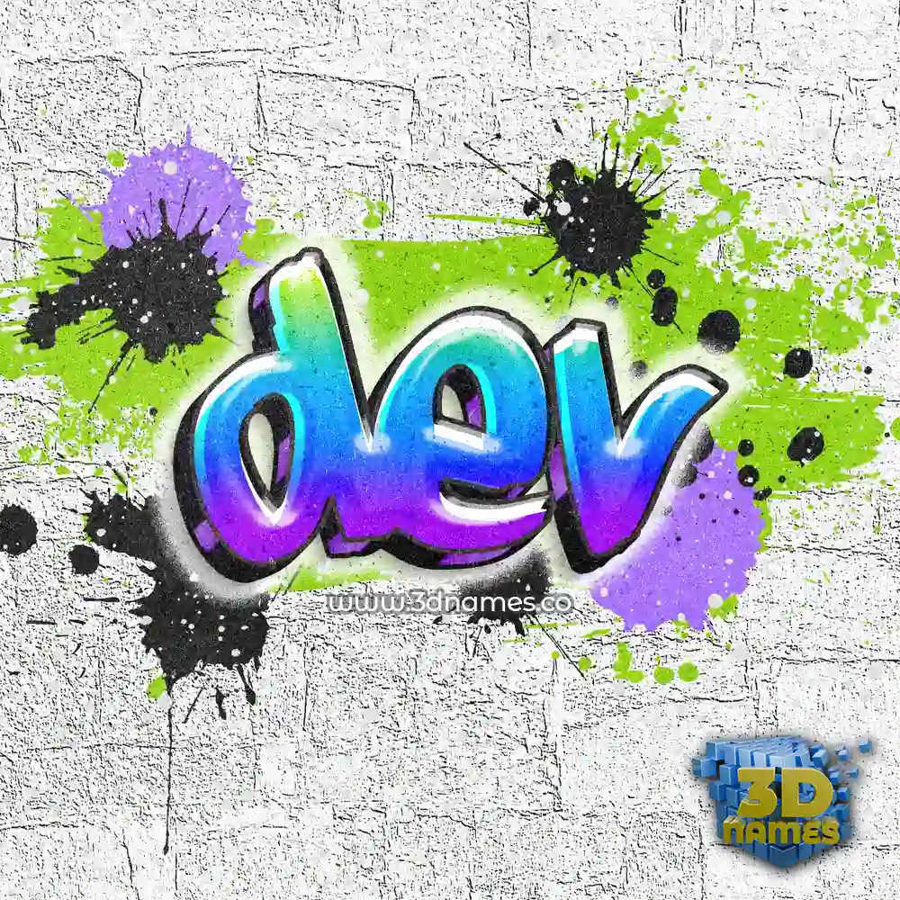 dev in Graffiti Grunge style - 3D name wallpaper