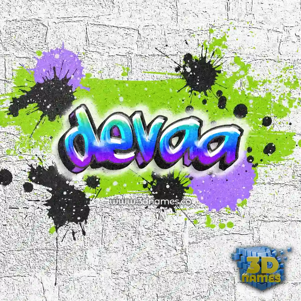 devaa in Graffiti Grunge style - 3D name wallpaper