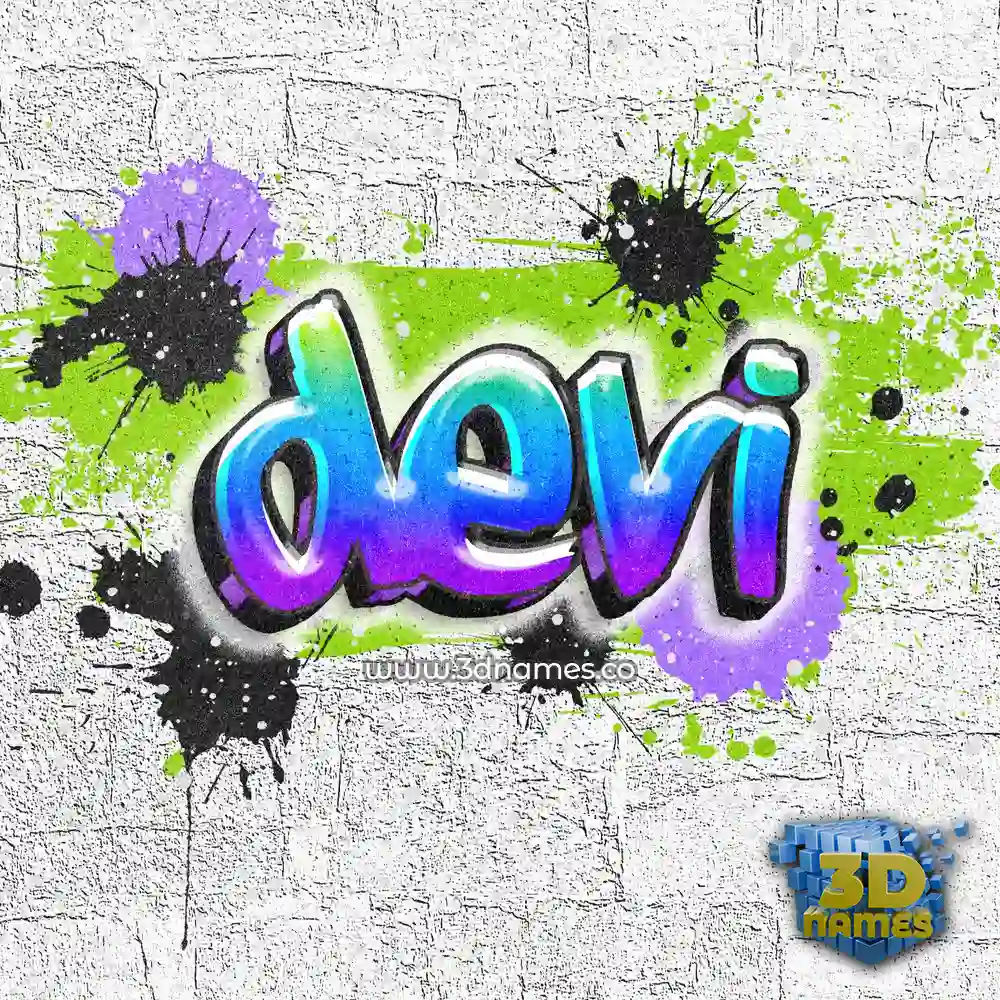 devi in Graffiti Grunge style - 3D name wallpaper