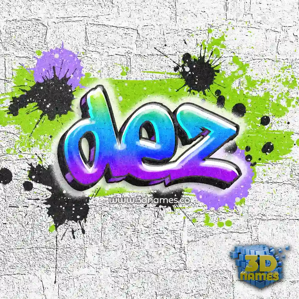 dez in Graffiti Grunge style - 3D name wallpaper