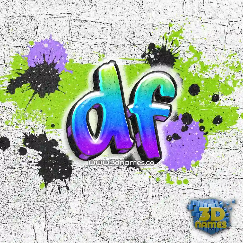 df in Graffiti Grunge style - 3D name wallpaper