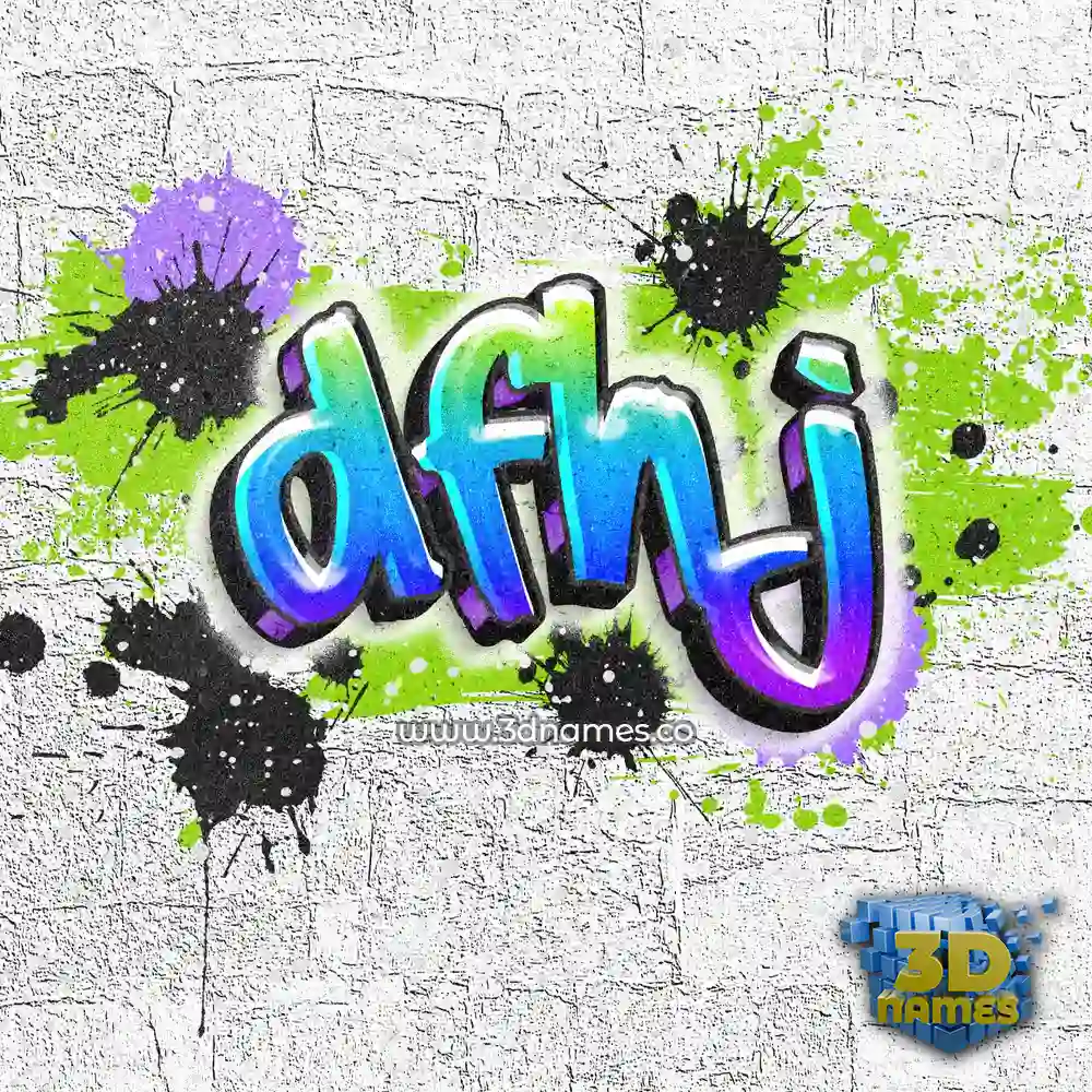 dfhj in Graffiti Grunge style - 3D name wallpaper
