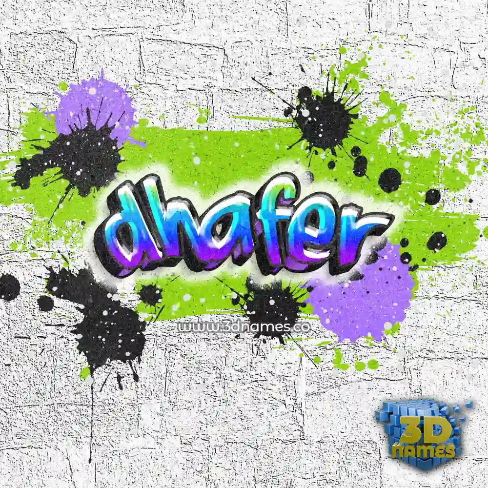 dhafer in Graffiti Grunge style - 3D name wallpaper