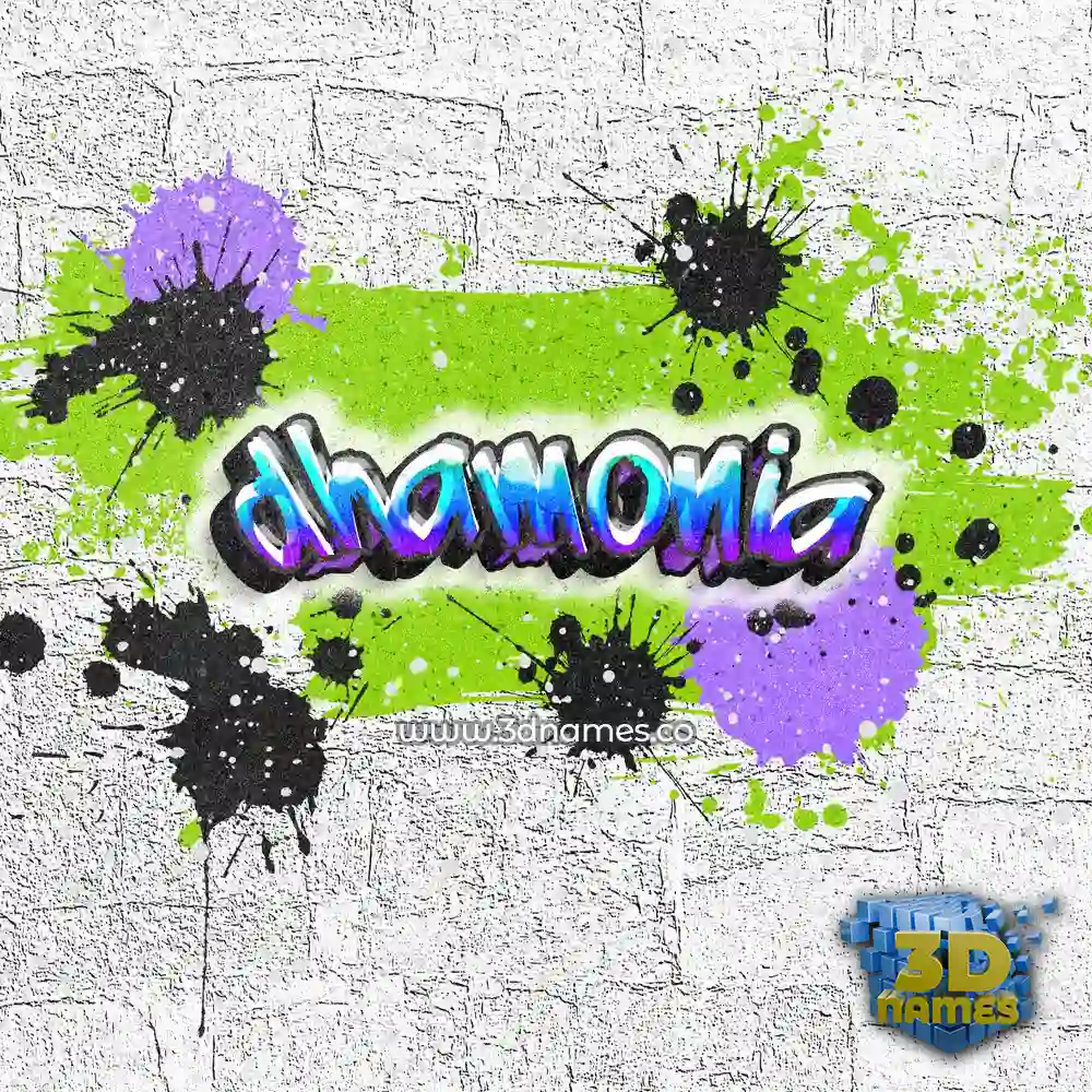 dhamonia in Graffiti Grunge style - 3D name wallpaper
