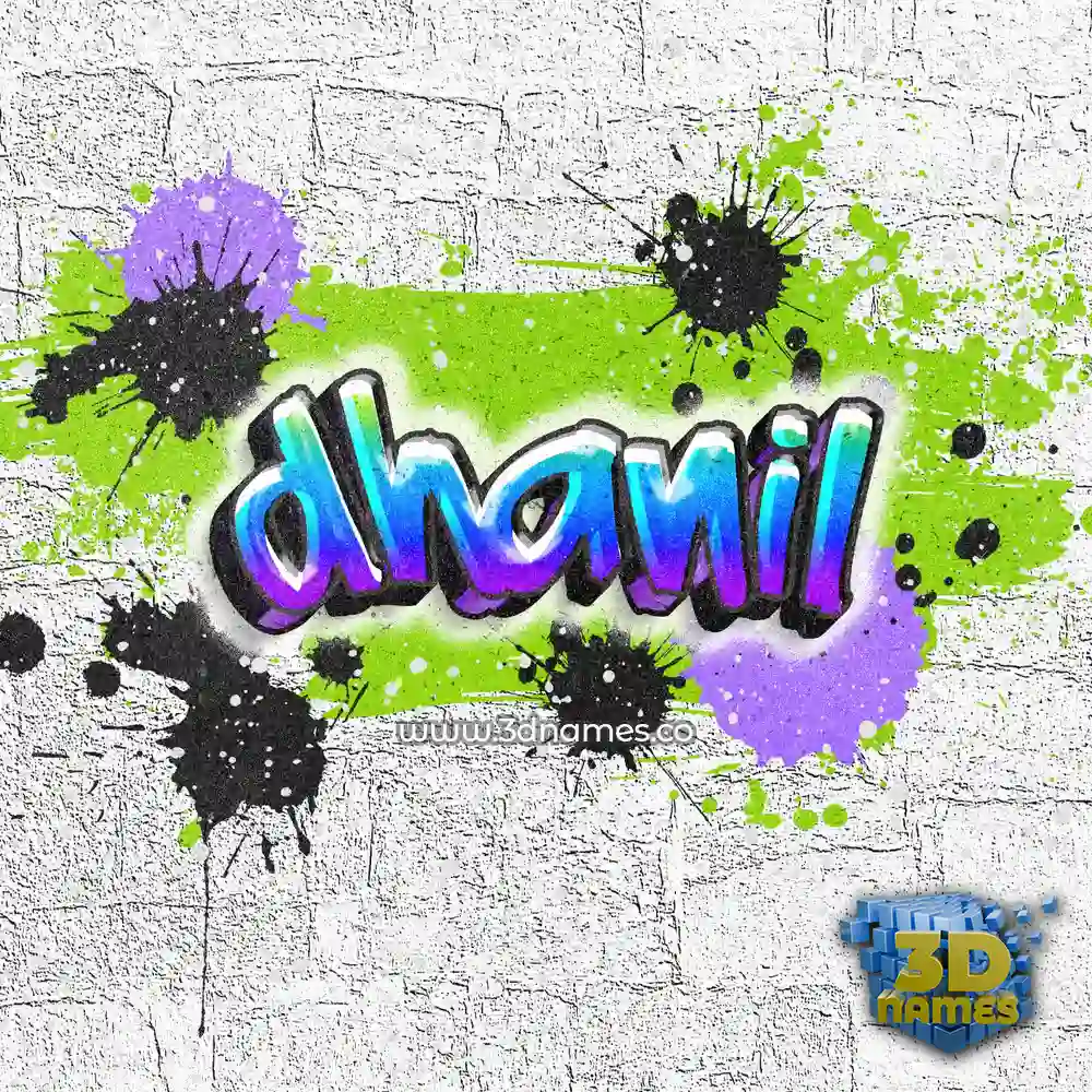dhanil in Graffiti Grunge style - 3D name wallpaper