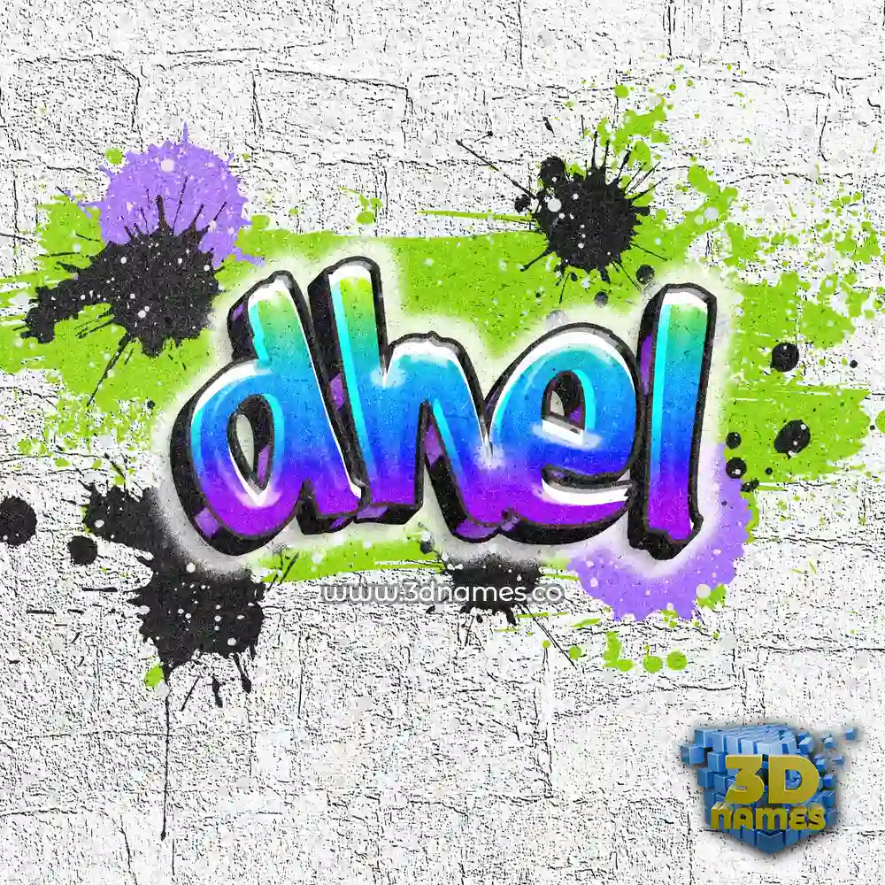dhel in Graffiti Grunge style - 3D name wallpaper