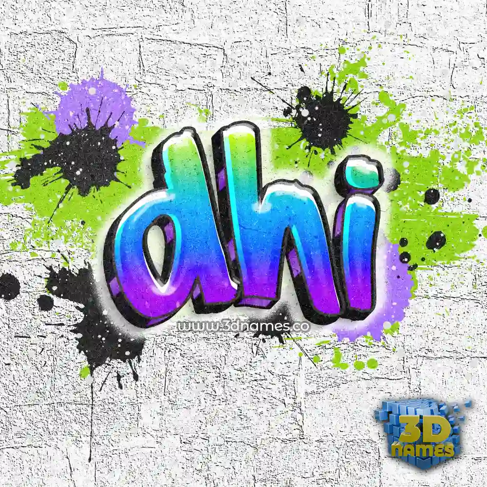 dhi in Graffiti Grunge style - 3D name wallpaper