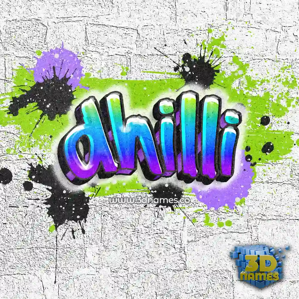 dhilli in Graffiti Grunge style - 3D name wallpaper