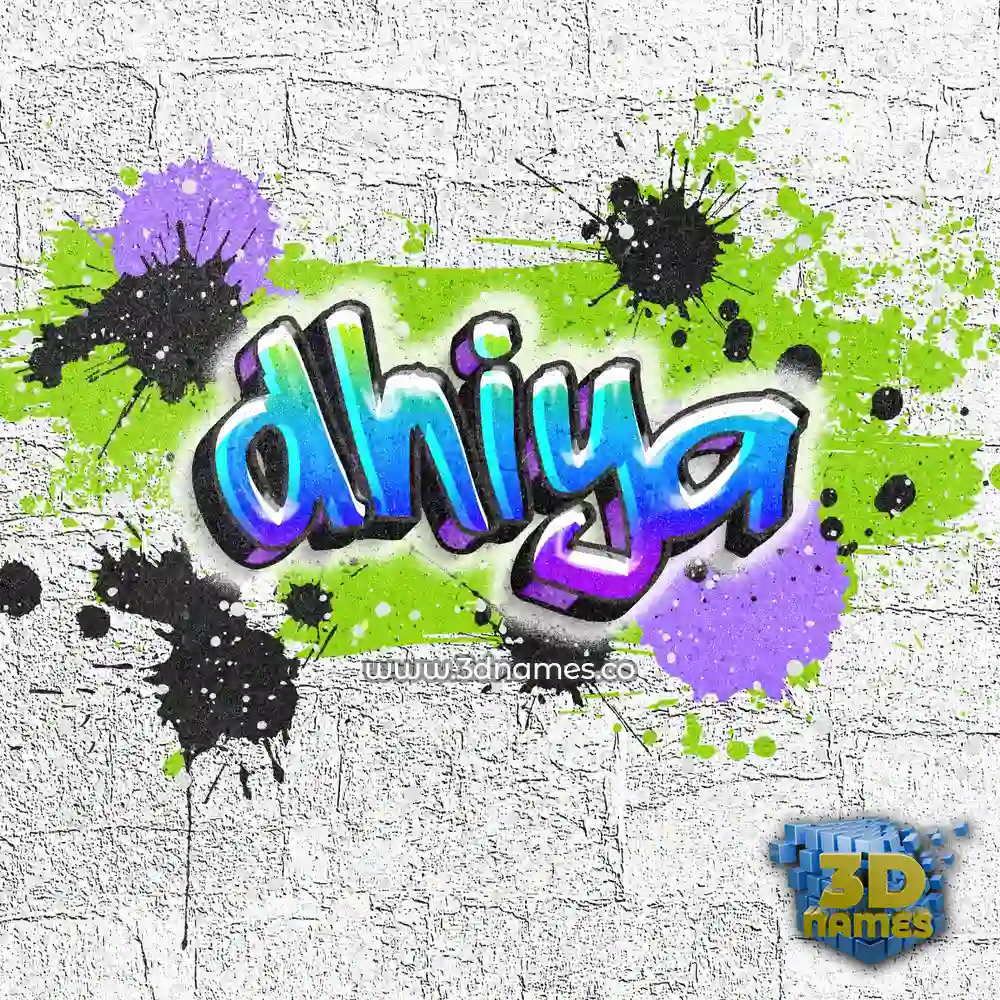dhiya in Graffiti Grunge style - 3D name wallpaper