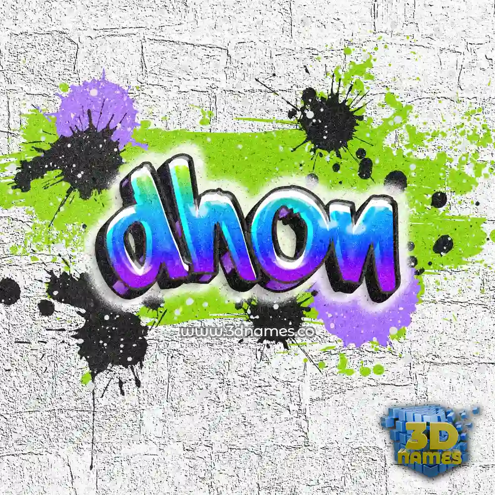 dhon in Graffiti Grunge style - 3D name wallpaper