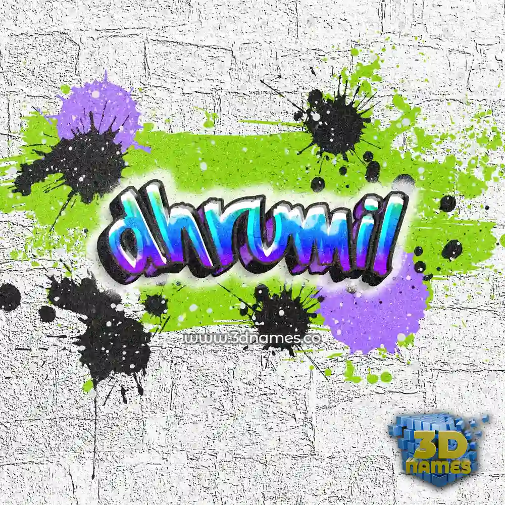 dhrumil in Graffiti Grunge style - 3D name wallpaper