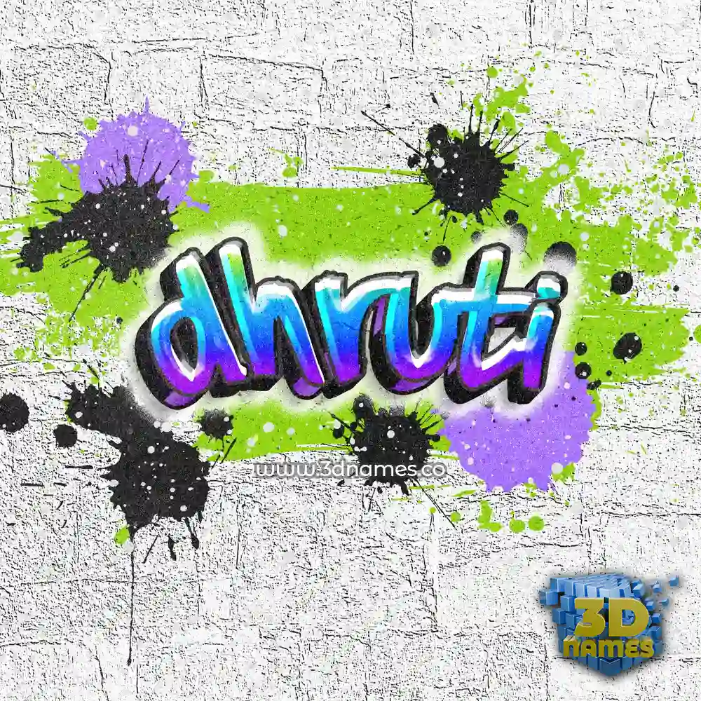 dhruti in Graffiti Grunge style - 3D name wallpaper