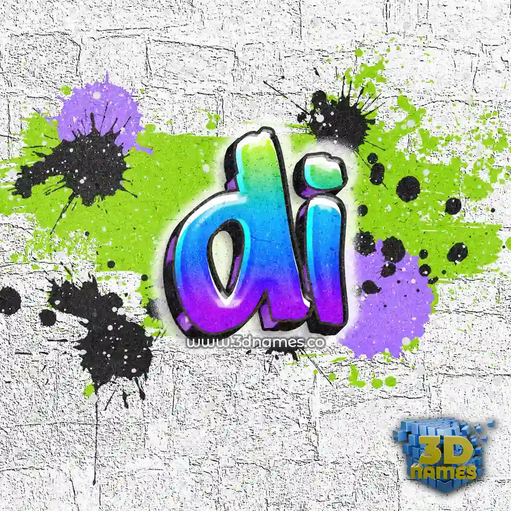 di in Graffiti Grunge style - 3D name wallpaper