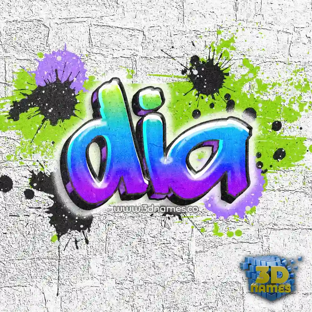 dia in Graffiti Grunge style - 3D name wallpaper