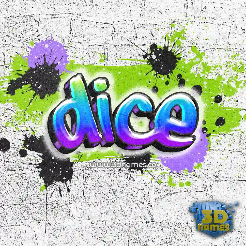 dice in Graffiti Grunge style - 3D name wallpaper