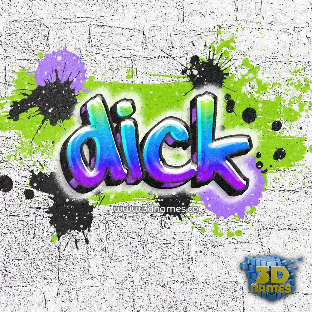 dick in Graffiti Grunge style - 3D name wallpaper