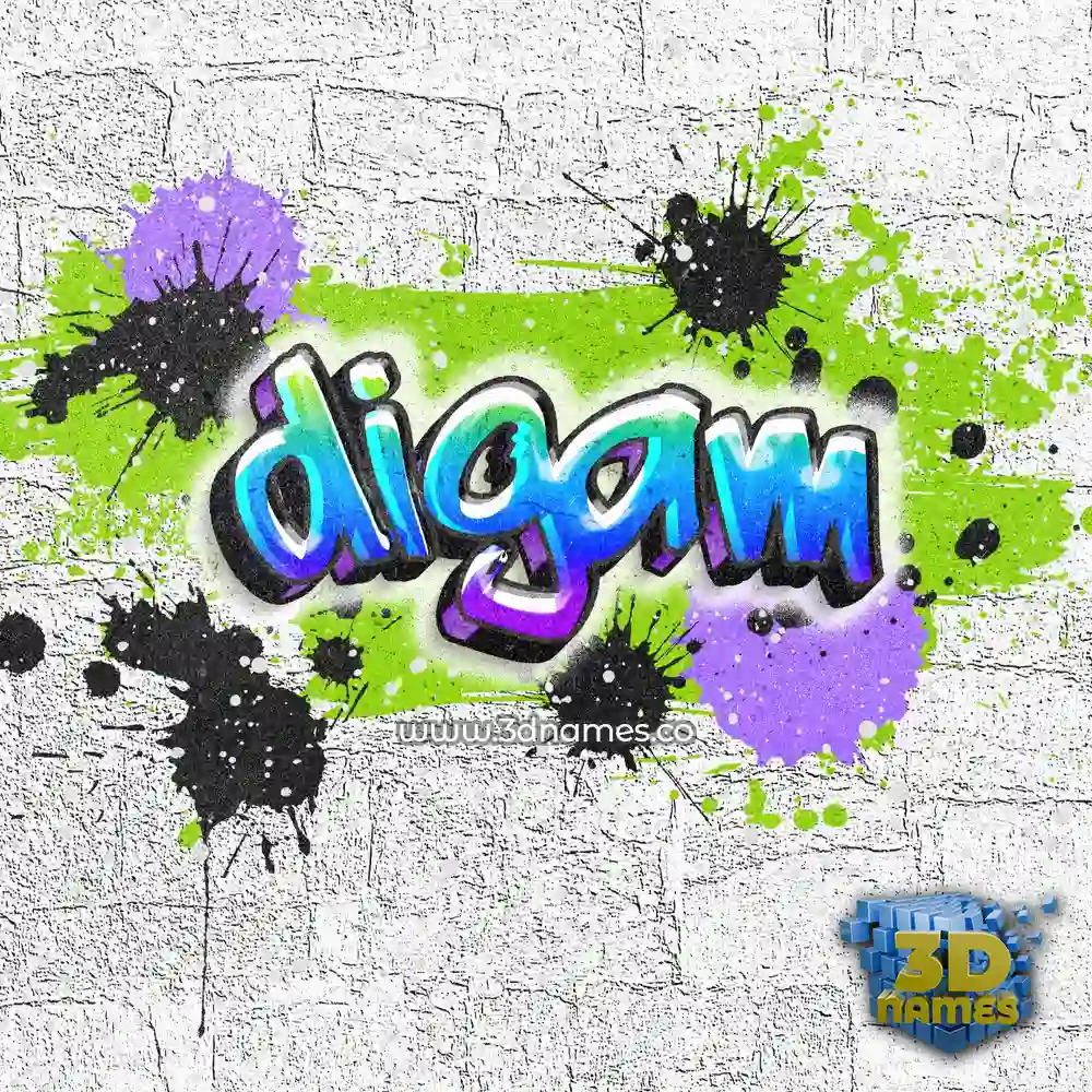 digam in Graffiti Grunge style - 3D name wallpaper