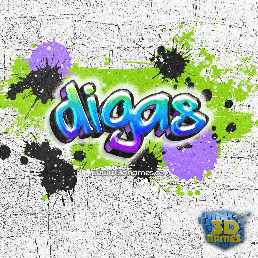 digas in Graffiti Grunge style - 3D name wallpaper