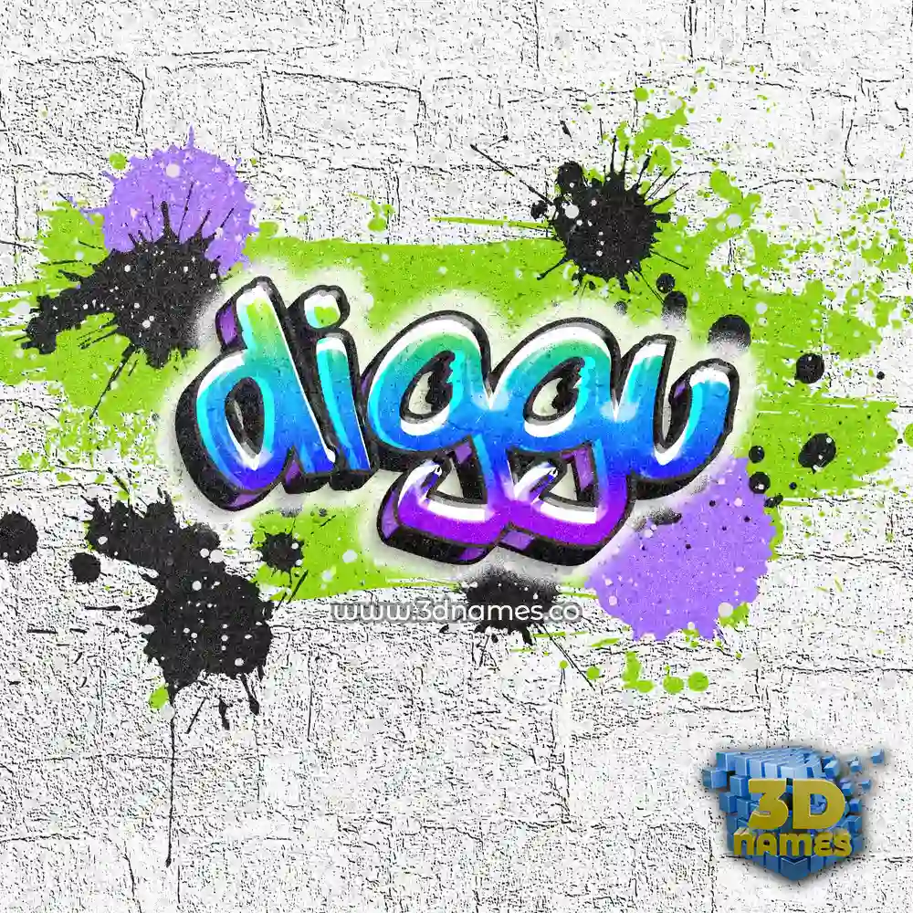diggu in Graffiti Grunge style - 3D name wallpaper