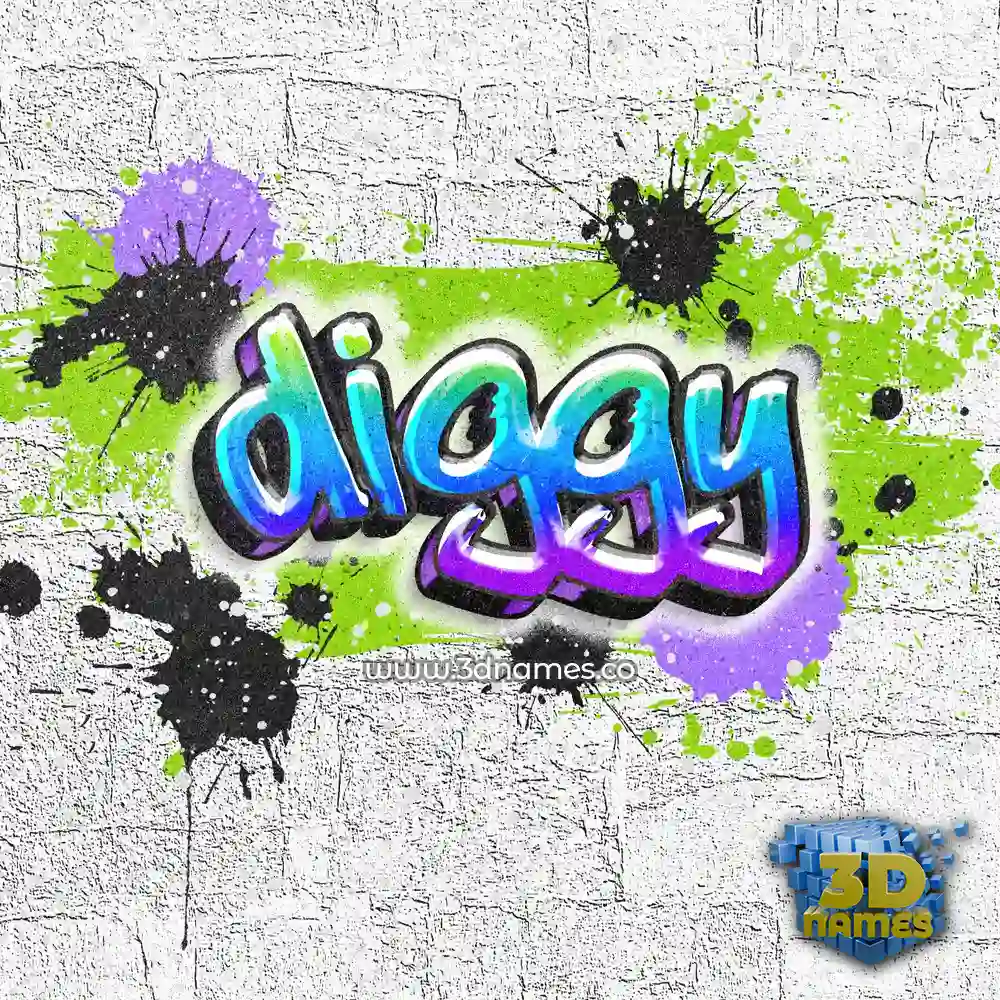 diggy in Graffiti Grunge style - 3D name wallpaper
