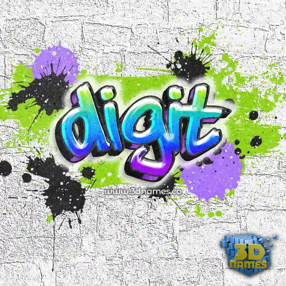 digit in Graffiti Grunge style - 3D name wallpaper