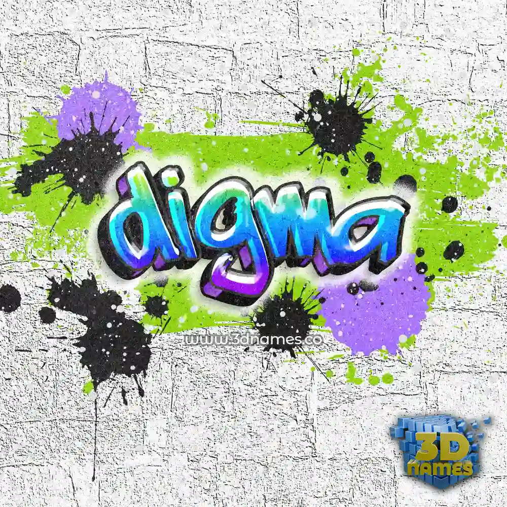 digma in Graffiti Grunge style - 3D name wallpaper