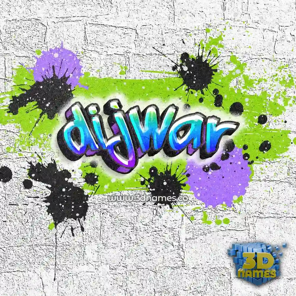 dijwar in Graffiti Grunge style - 3D name wallpaper