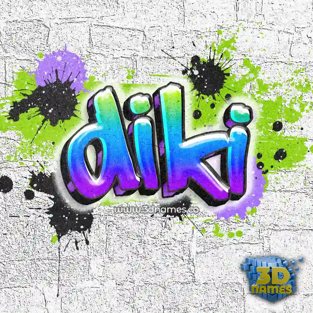 diki in Graffiti Grunge style - 3D name wallpaper