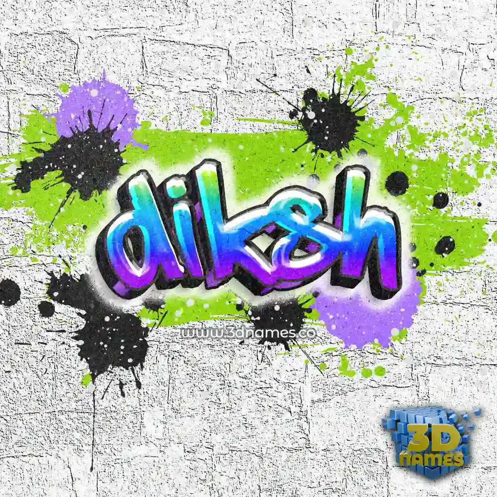 diksh in Graffiti Grunge style - 3D name wallpaper