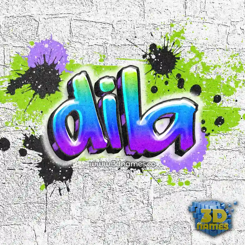 dila in Graffiti Grunge style - 3D name wallpaper