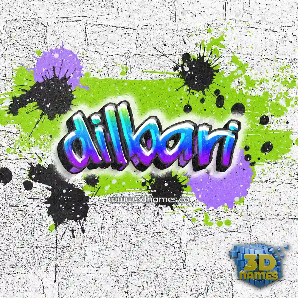 dilbari in Graffiti Grunge style - 3D name wallpaper