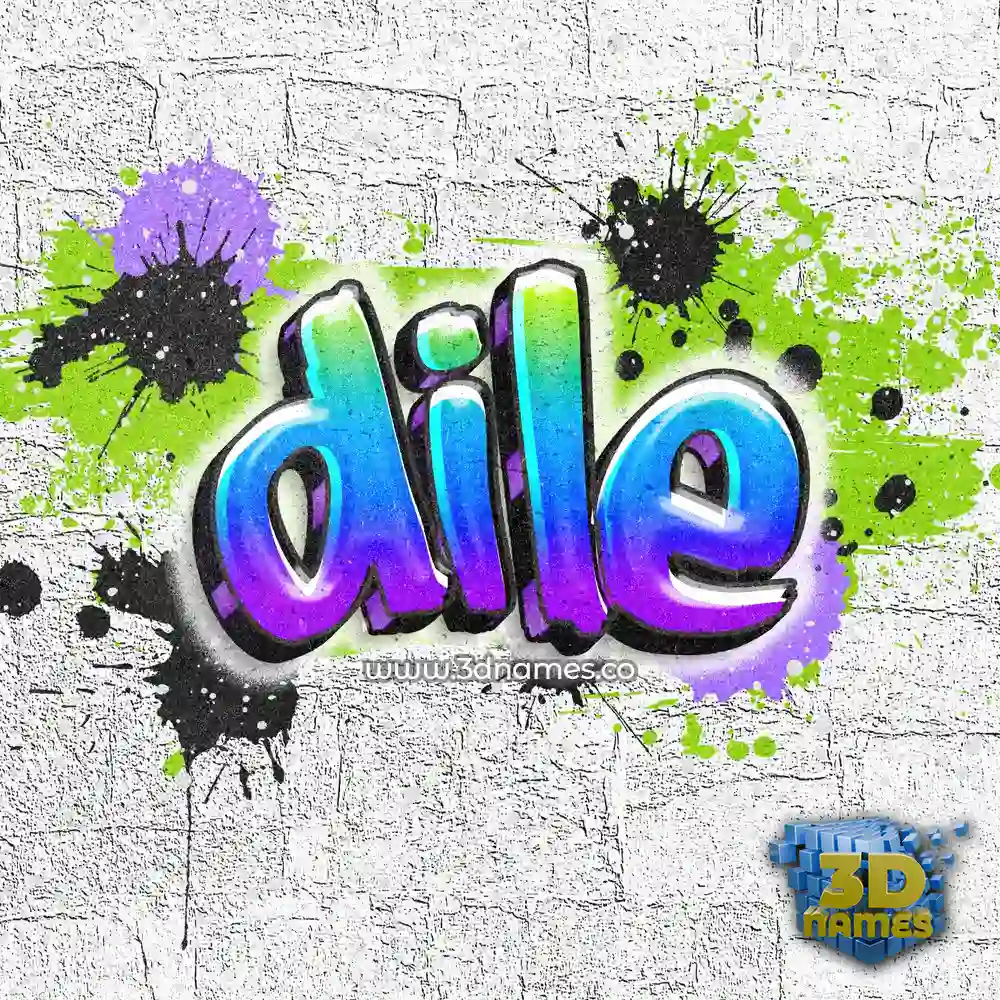 dile in Graffiti Grunge style - 3D name wallpaper