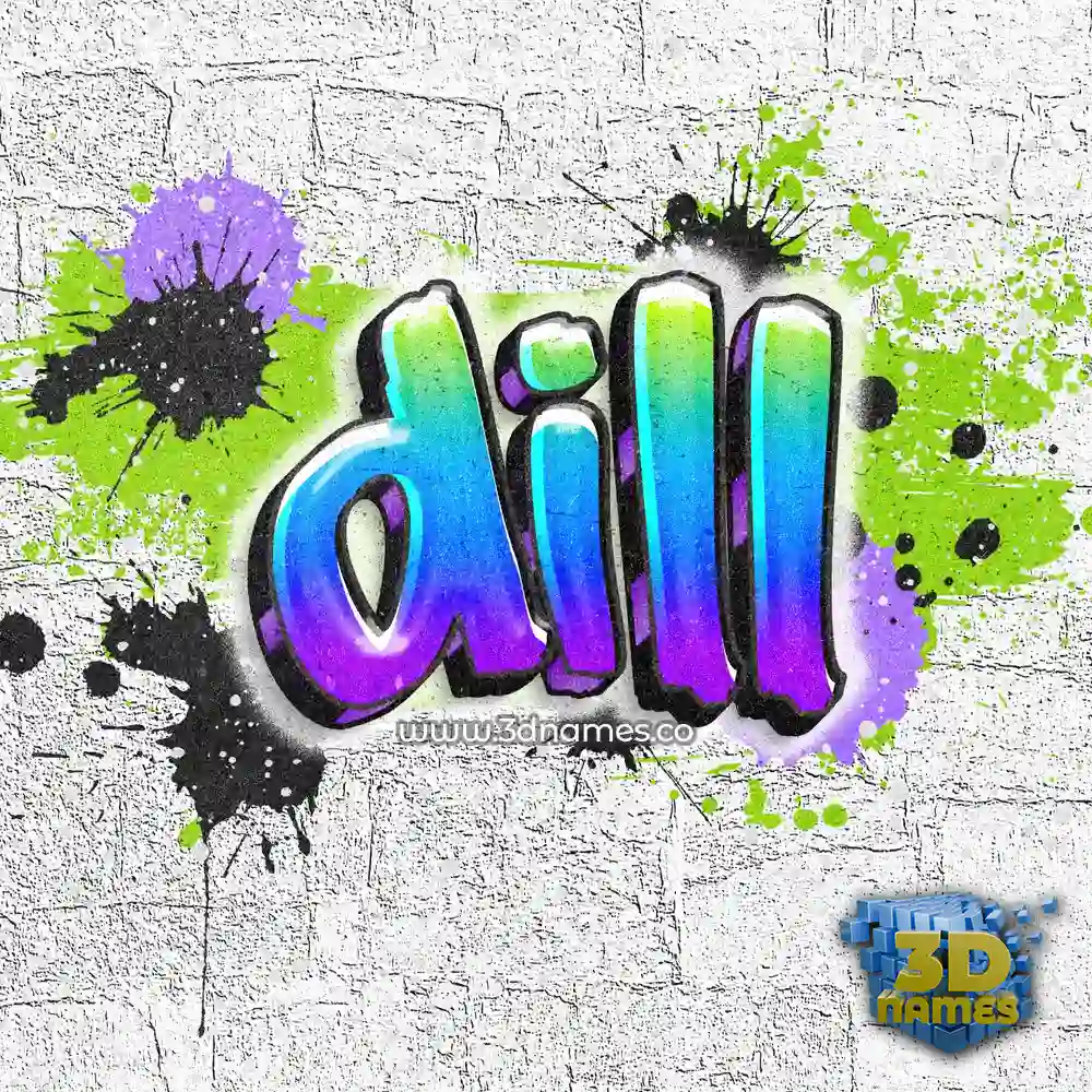 dill in Graffiti Grunge style - 3D name wallpaper