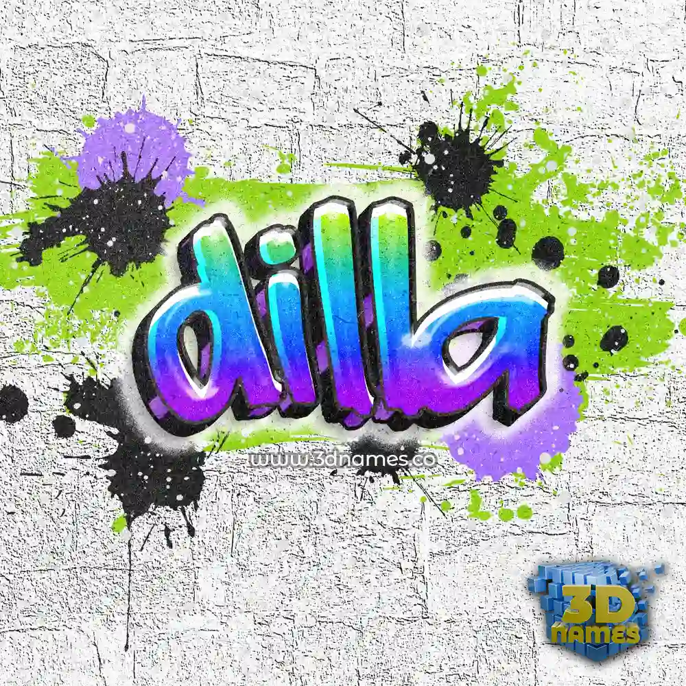 dilla in Graffiti Grunge style - 3D name wallpaper