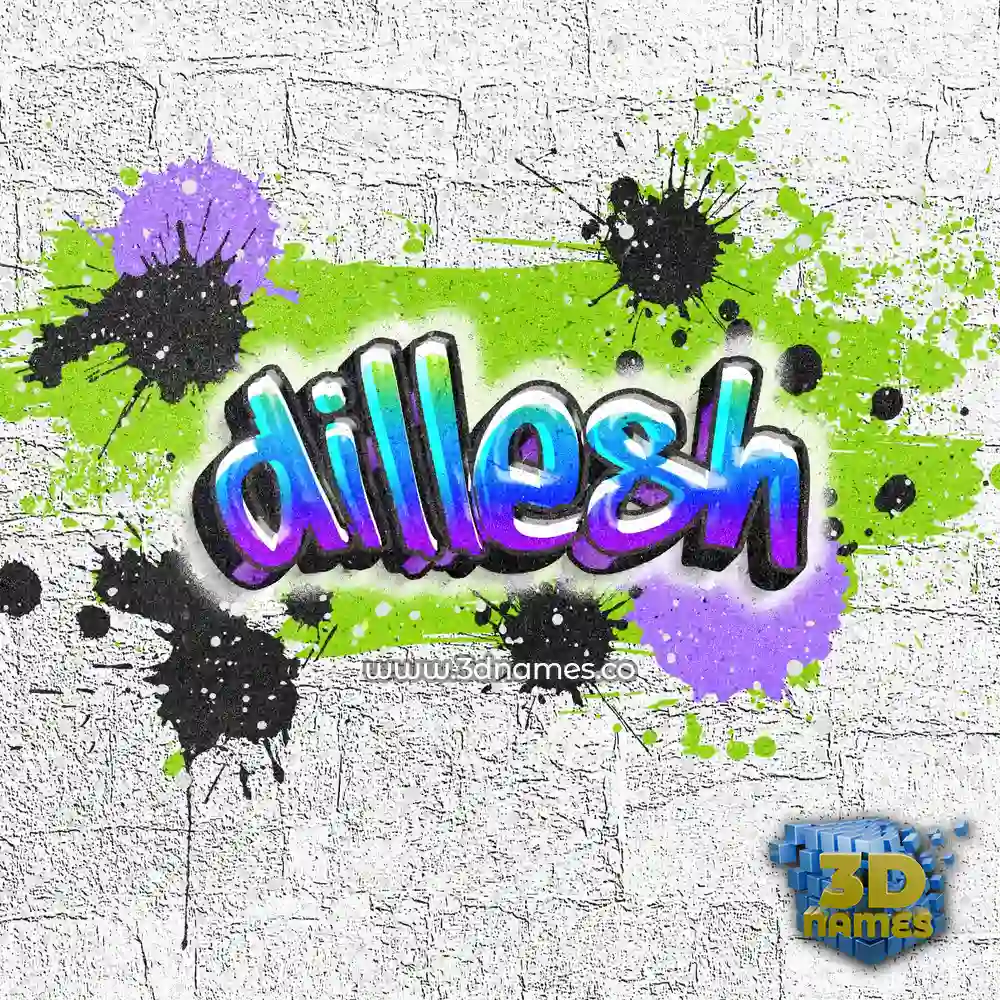 dillesh in Graffiti Grunge style - 3D name wallpaper
